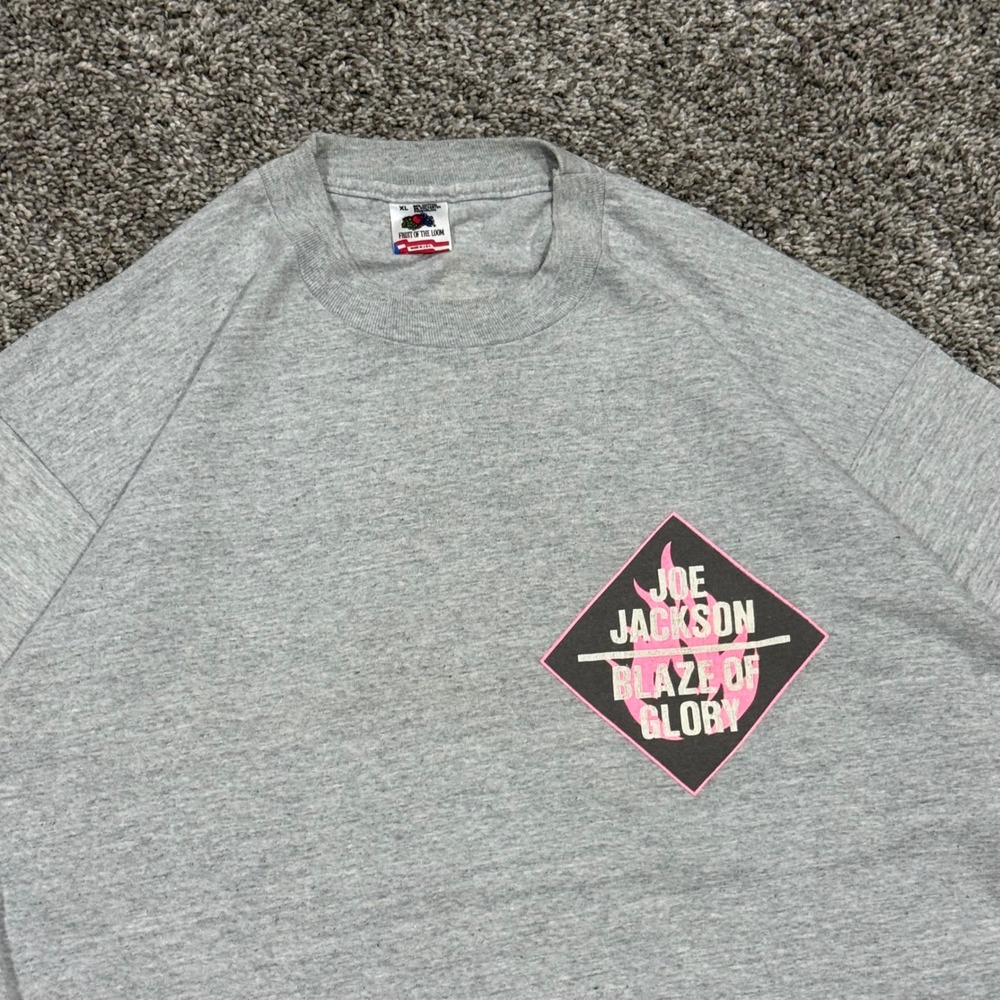 Vintage Joe Jackson Blaze of Glory 1989 Tour Shirt Mens XL Gray FOTL Band Tee